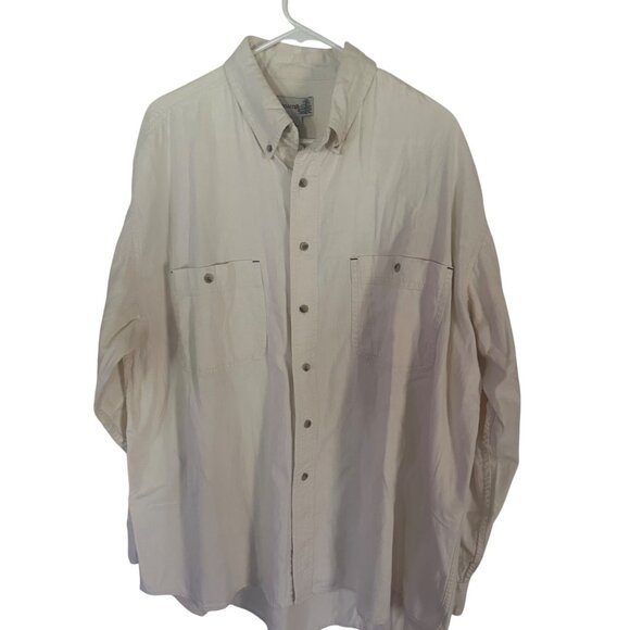 Fieldmaster long sleeve tan button up cotton shirt size XL - Picture 4 of 6